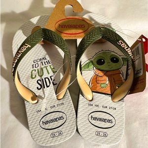 Size 10 Toddler Havaianas Star Wars Baby Yoda Flip Flops